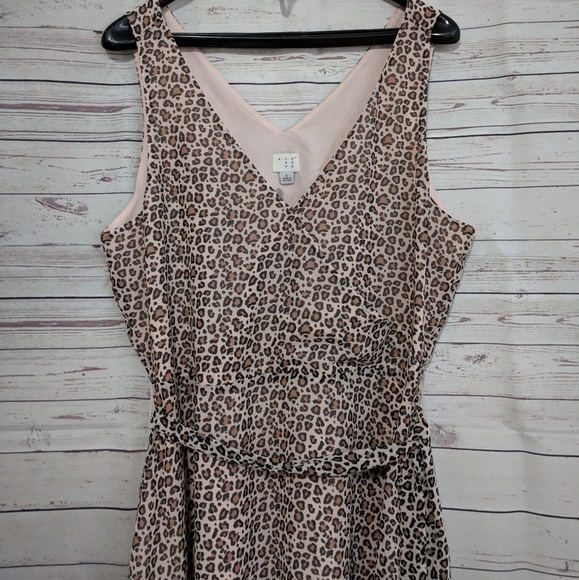 SALE A New Day Leopard Print Tie Waist Dress - Picture 4 of 7
